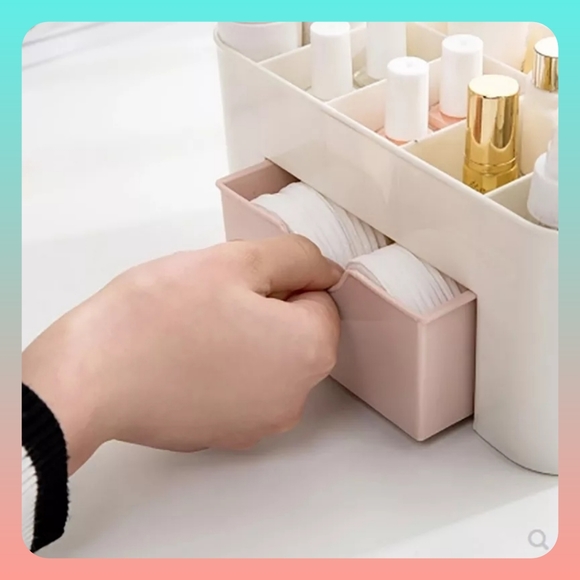 Makeup, office organizer w drawer & multiple top spots Green Drawer design - Picture 2 of 7